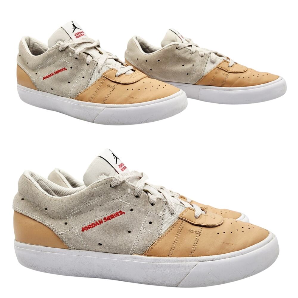Air Jordan Series ES Phantom Praline White Leather Suede Low-Top Sneakers 10.5